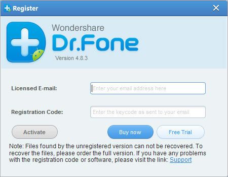 wondershare dr fone email and registration code